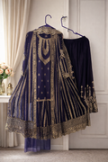 Dark blue chiffon