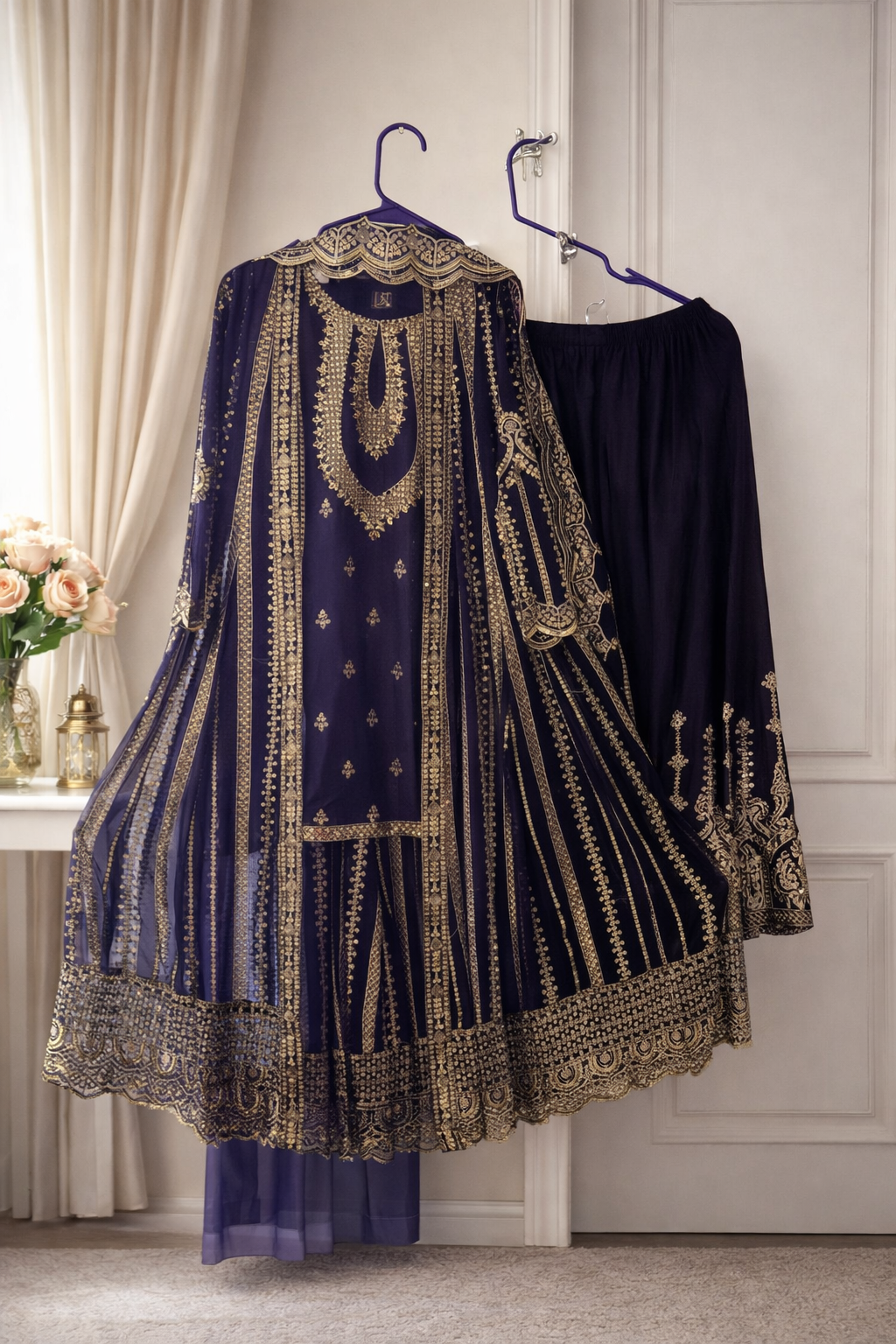 Dark blue chiffon