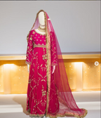 unstitched ensemble in vibrant pink (Contact on WhatsApp for customized order)
